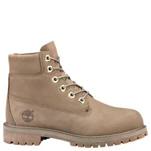Timberland Dark Beige Nubuck Leather Boots | Waterproof | Unisex Junior Kids